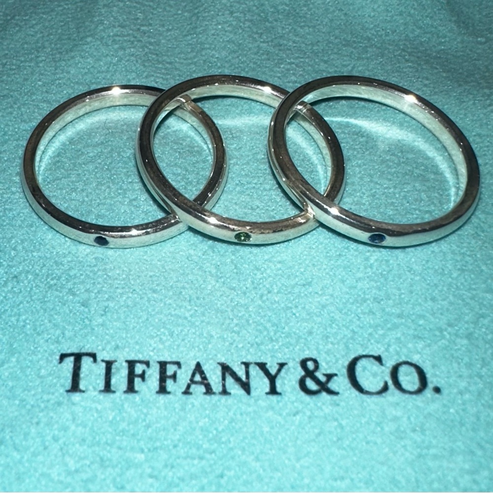 Tiffany Elsa Peretti Stacking Band Rings, size 11.5